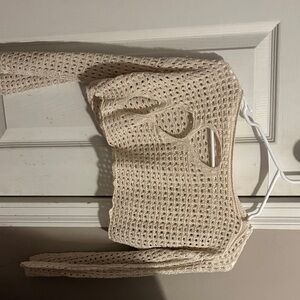 Cream Knit Cropped Sweater